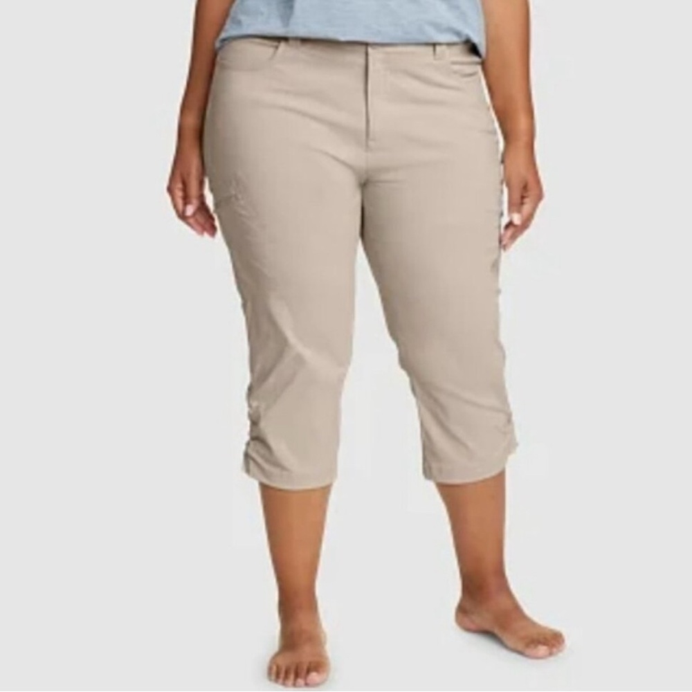 Eddie Bauer Travex Women's Adjustable‎ Hem Outdoor Khaki Capris- Size 10